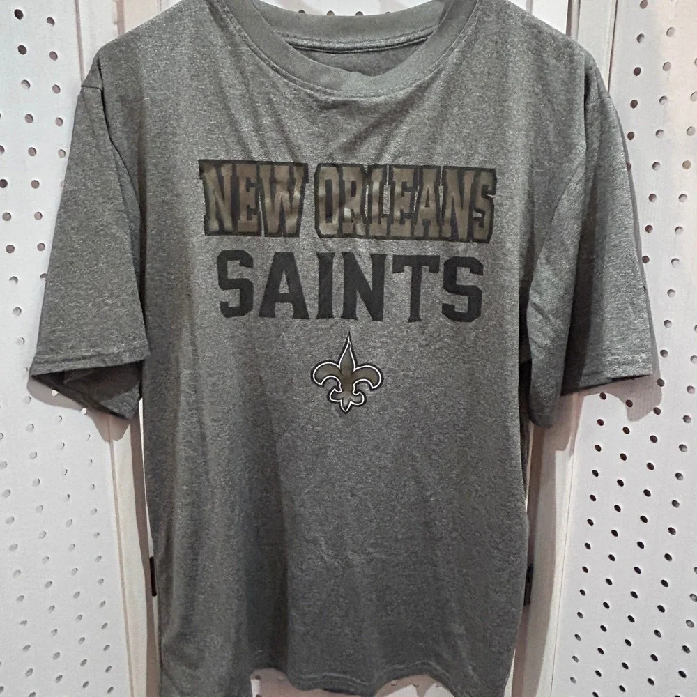 New Orleans Saints T Shirt Gray‎ NFL Football Fan Apparel Men Size Large